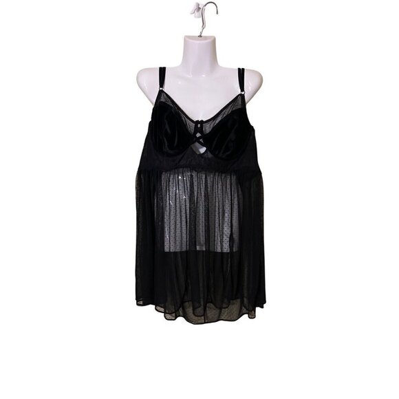 Torrid Curve Black Sheer Babydoll Lingerie Sz Torrid 3 (3X)) Coquette - Picture 1 of 11
